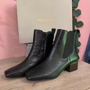 [Franco Sarto] Square-Toe Genuine Leather Waxton Booties